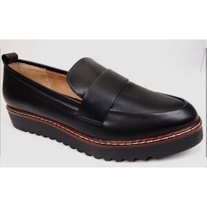 New Kelly & Katie 6.5 Ally Wedge Slip-Ons Loafers Black Moc Classic Platform